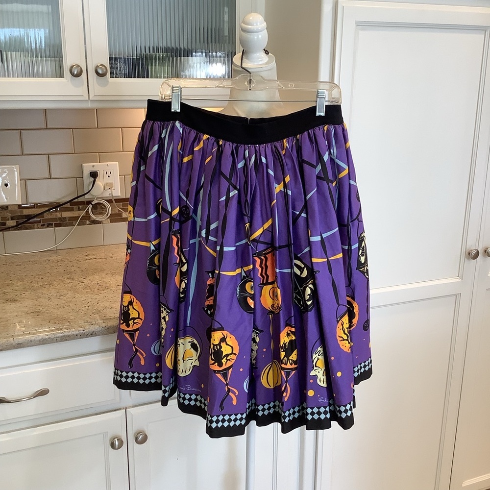 Pinup Couture Halloween Pumpkin Skirt Size XL Purple Black - Picture 2 of 11